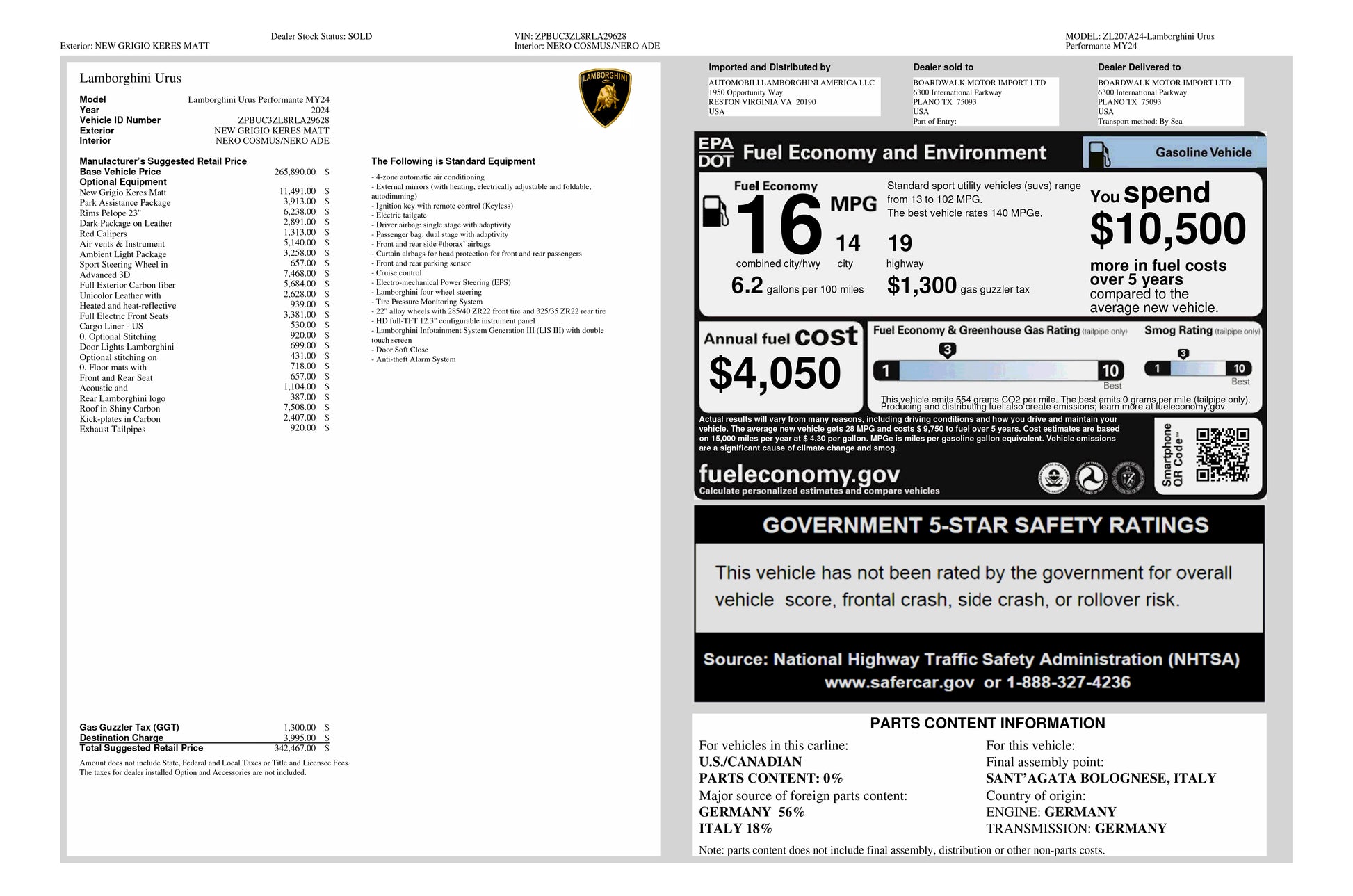 2024 Lamborghini Urus Performante