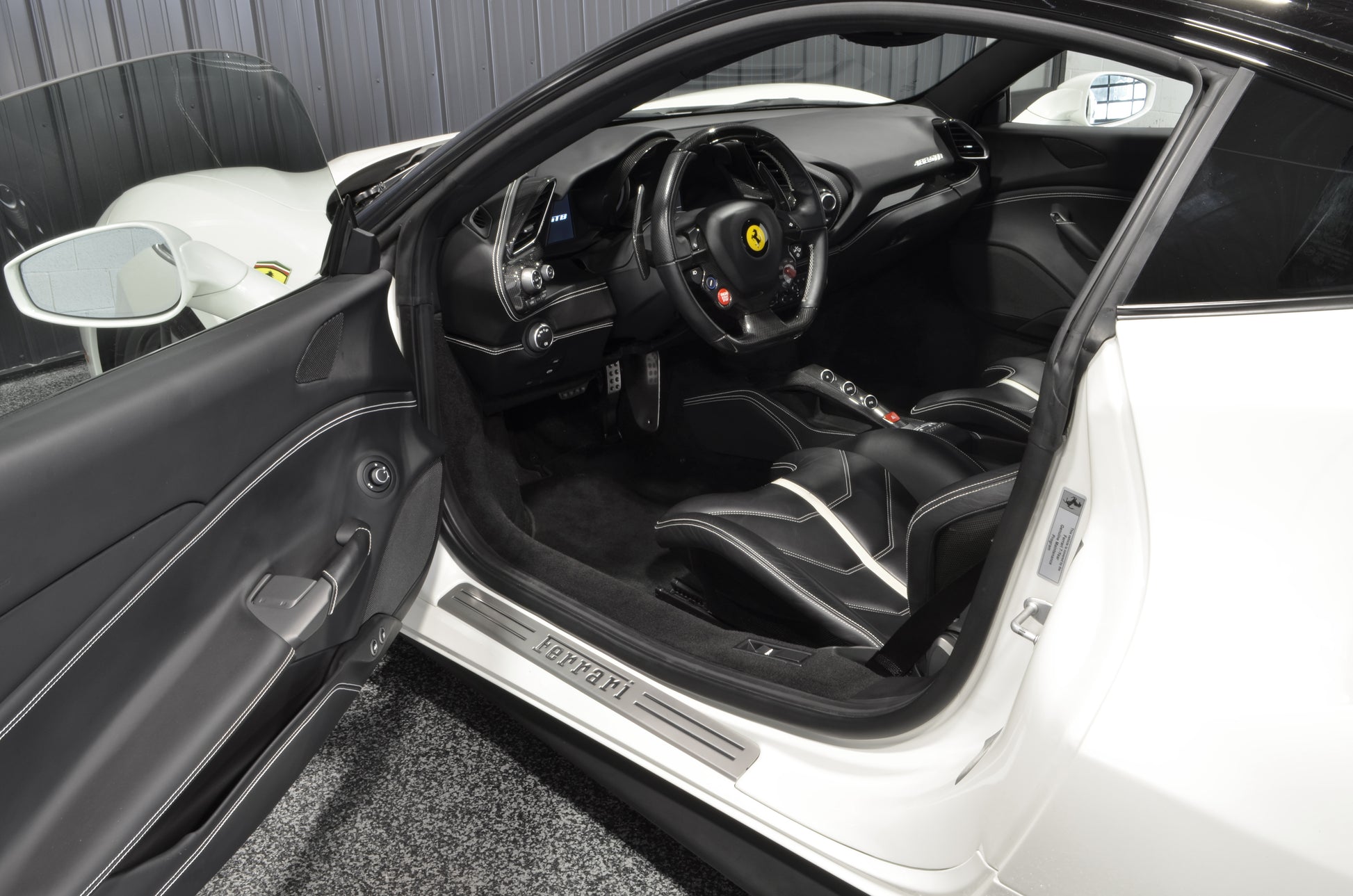 2016 Ferrari 488 GTB White interior driver