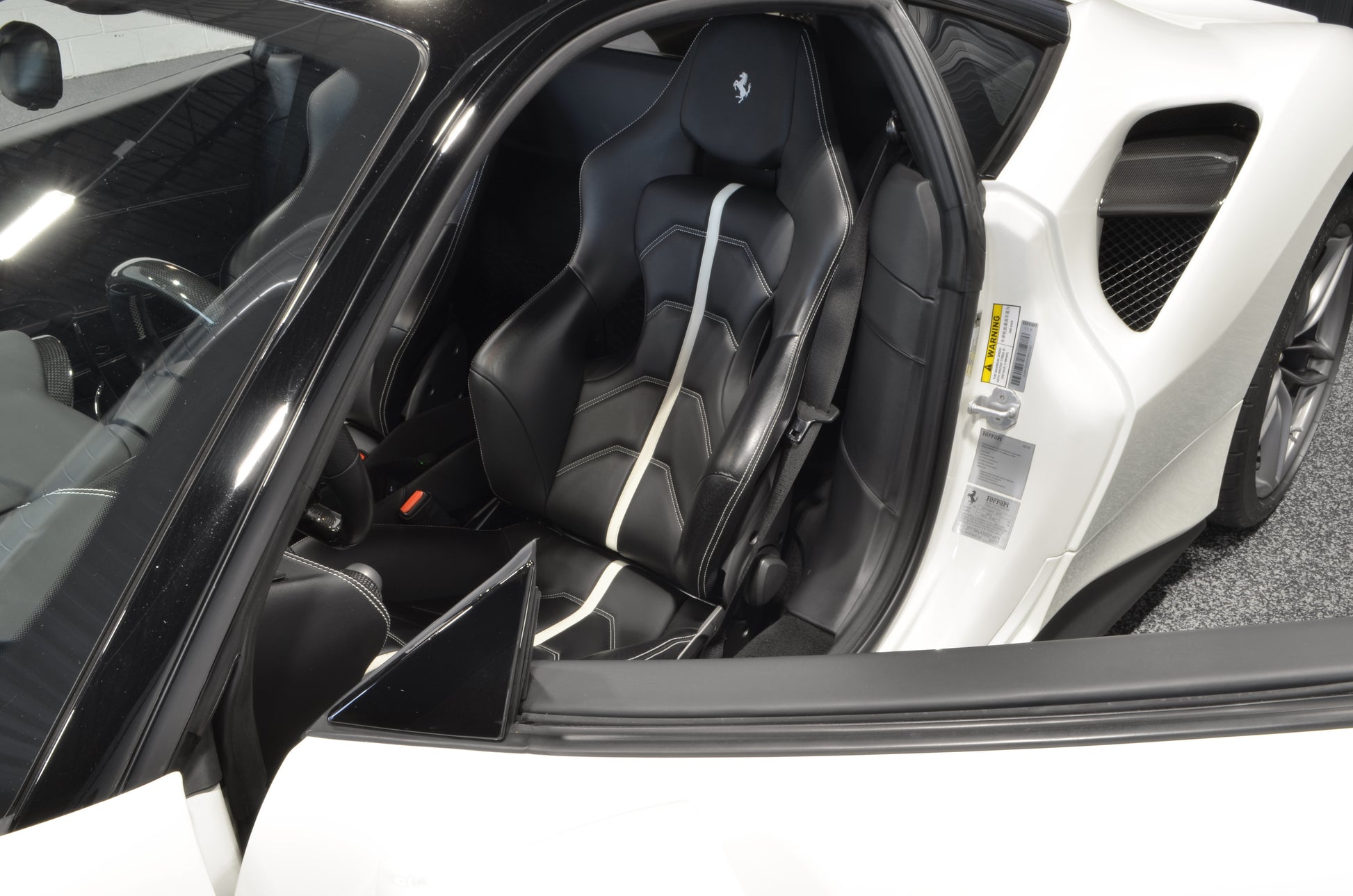 2016 Ferrari 488 GTB White driver seat