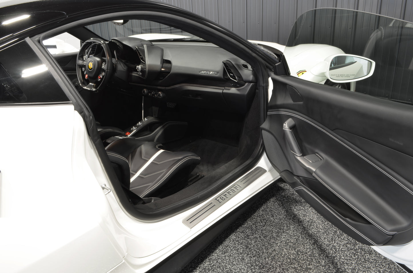 2016 Ferrari 488 GTB White interior passenger