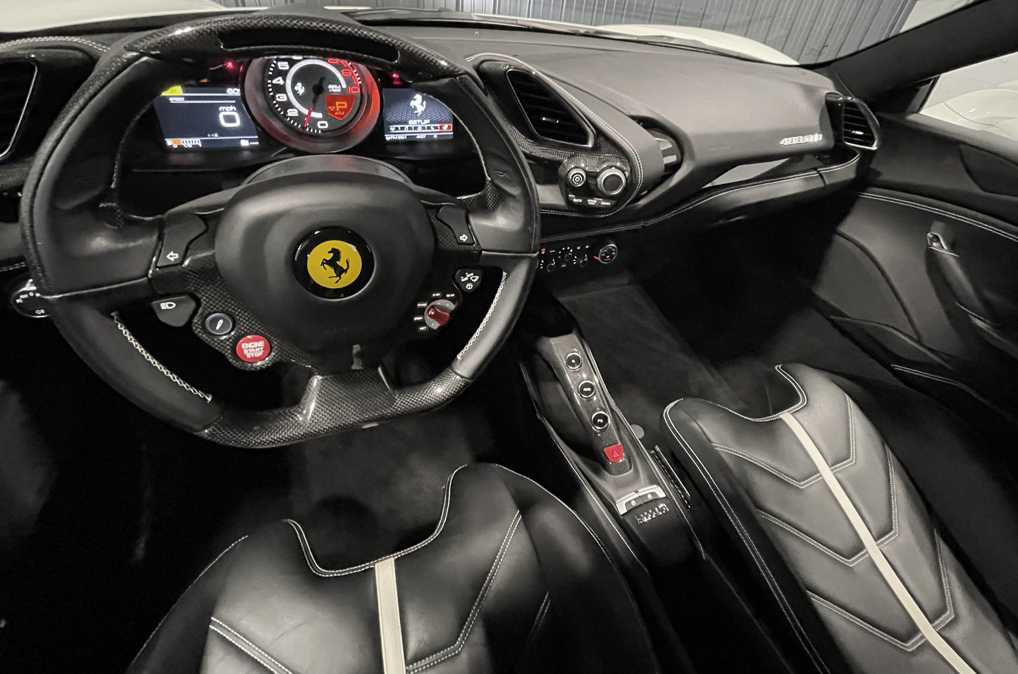 2016 Ferrari 488 GTB White interior carbon